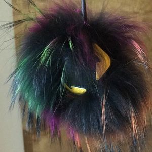 Real rabbit fur monster bag charm.